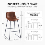 Bar height stool with padded seat and metal legs, designed for home bar or high counter