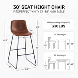 Bar height stool with padded seat and metal legs, designed for home bar or high counter