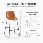 Bar height stool with padded seat and metal legs, designed for home bar or high counter