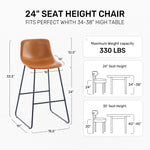 Counter height stool with padded seat and metal legs, ideal for kitchen island seating