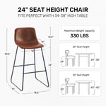 Counter height stool with padded seat and metal legs, ideal for kitchen island seating