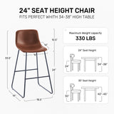 Counter height stool with padded seat and metal legs, ideal for kitchen island seating