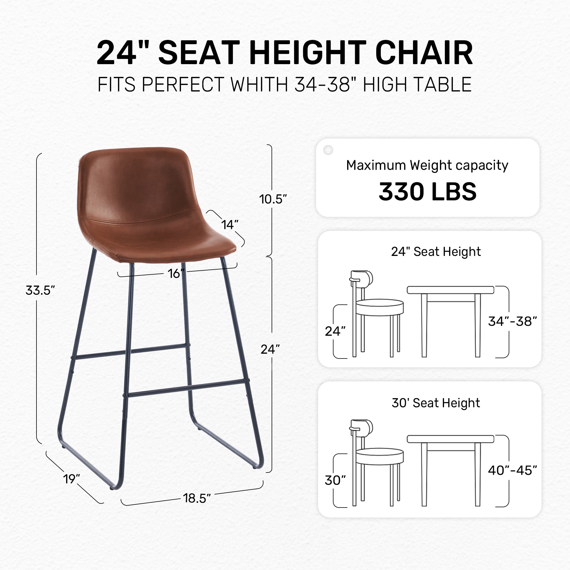 Counter height stool with padded seat and metal legs, ideal for kitchen island seating