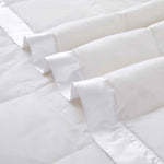 White down feather blanket with 100% cotton cover and box quilting, lightweight and breathable for year-round comfort