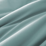 Lightweight winter sky down blanket with 100% cotton cover and box quilting, featuring contrast piping and breathable comfort for year-round use