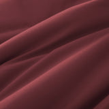 Lightweight wine red down blanket with 100% cotton cover and box quilting, featuring contrast piping and breathable comfort for year-round use
