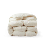 The down comforter is brushed in the pearly tones of off-white. Bring sophisticated elegance to your bedroom decor with this off-white bed comforter.